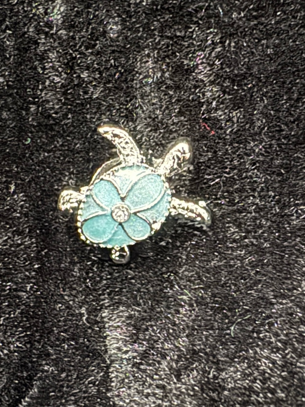 Silver Sea Turtle Charm